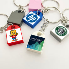 Load image into Gallery viewer, Build Your Own Brick Keyrings/keychains for - Corporate & Events - Square Format Logo