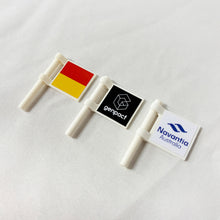 Load image into Gallery viewer, *Custom Upgrade* - Branded Flags - Corporate Gift - Branded with your LOGO/ART - For use with LEGO® Minifigures