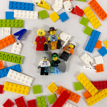 Load image into Gallery viewer, Build Your Own - Branded Minifigure Lanyard badge/ Lapel clothing clip - With Your LOGO - For Corporate Trade shows & Events