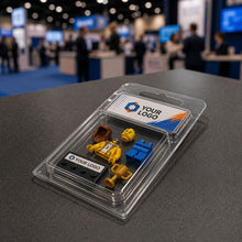 Load image into Gallery viewer, Corporate Gift Packaging - LEGO® Minifigure Clamshell Clear Packaging - Custom Branded With Your LOGO