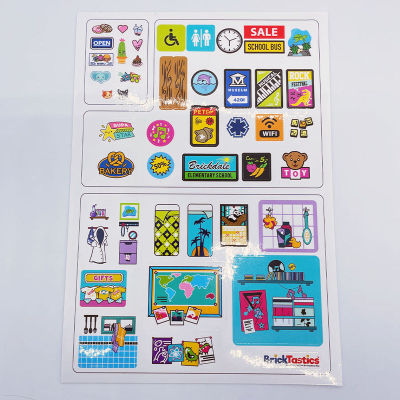 Sticker Sheet – Friends Inspired - Fits LEGO® Blocks