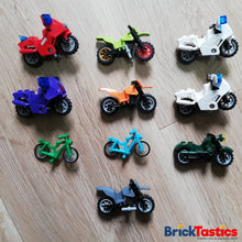 Load image into Gallery viewer, Rideable Items for Minifigures (5/10pcs) – Bicycle, Motorcycle+ High Quality Used LEGO
