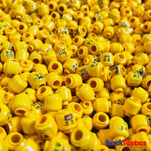 Load image into Gallery viewer, Multi-Coloured + Yellow Minifigure Head - bulk parts pack Qty x15 - Used LEGO®