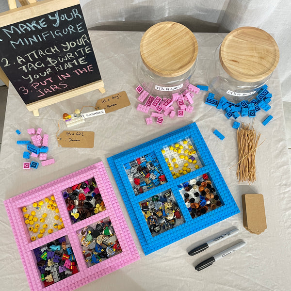 DIY -  Gender Reveal Party Game with Bricktastics 'Guess the Gender' Build-a-Figure Station