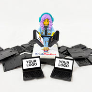 *Custom Upgrade* - Branded Black Laptop - Corporate Gift - Branded with your LOGO/ART - For use with LEGO® Minifigures