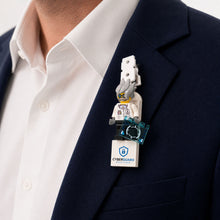Load image into Gallery viewer, Build Your Own - Branded Minifigure Lanyard badge/ Lapel clothing clip - With Your LOGO - For Corporate Trade shows &amp; Events
