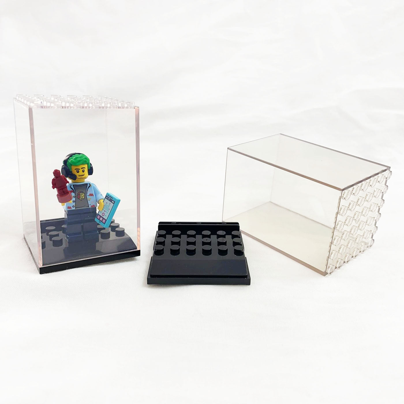 Display Cases For Minifigures - Stackable and with branding features  - Unbranded