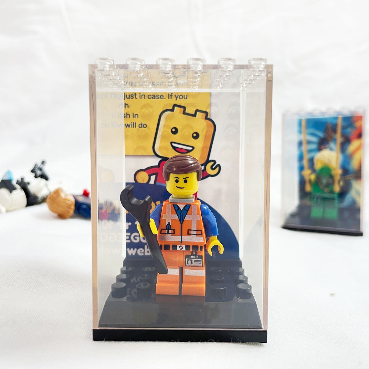 Display Cases For Minifigures - Stackable and with branding features  - Unbranded