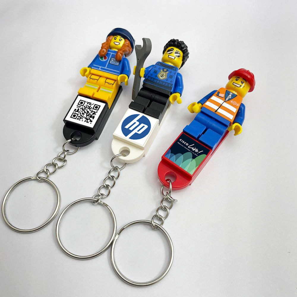 Build Your Own - All-In-One Branded Minifigure Keyrings/keychains Package - For Corporate & Events