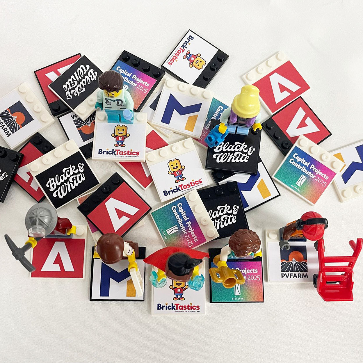 Branded Display Plates 4X4 (Extra Large Branding Area)- Fits LEGO® Minifigures, For Corporates & Events