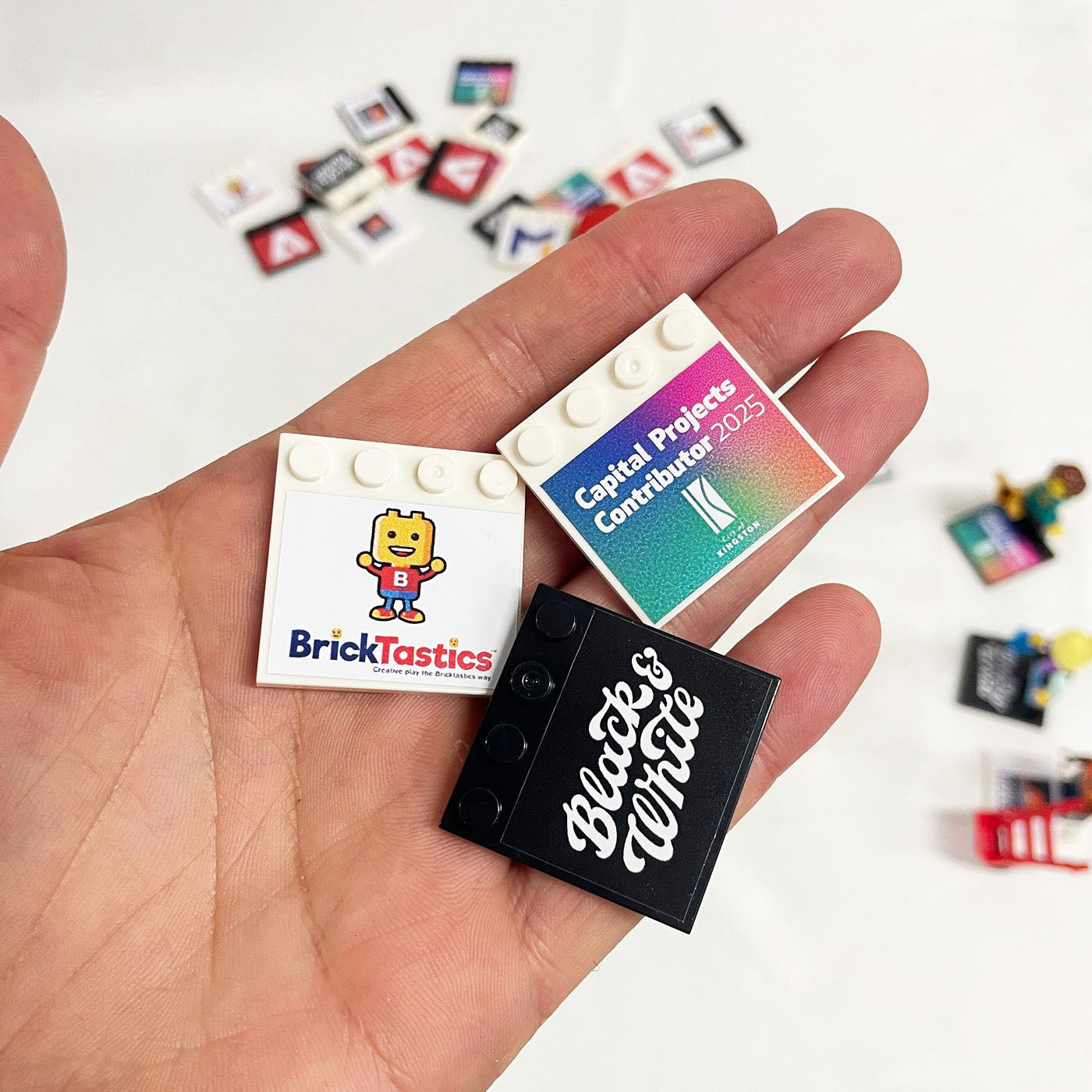 Branded Display Plates 4X4 (Extra Large Branding Area)- Fits LEGO® Minifigures, For Corporates & Events