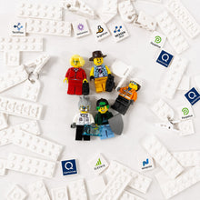 Load image into Gallery viewer, Build Your Own - Branded Minifigure Lanyard badge/ Lapel clothing clip - With Your LOGO - For Corporate Trade shows &amp; Events
