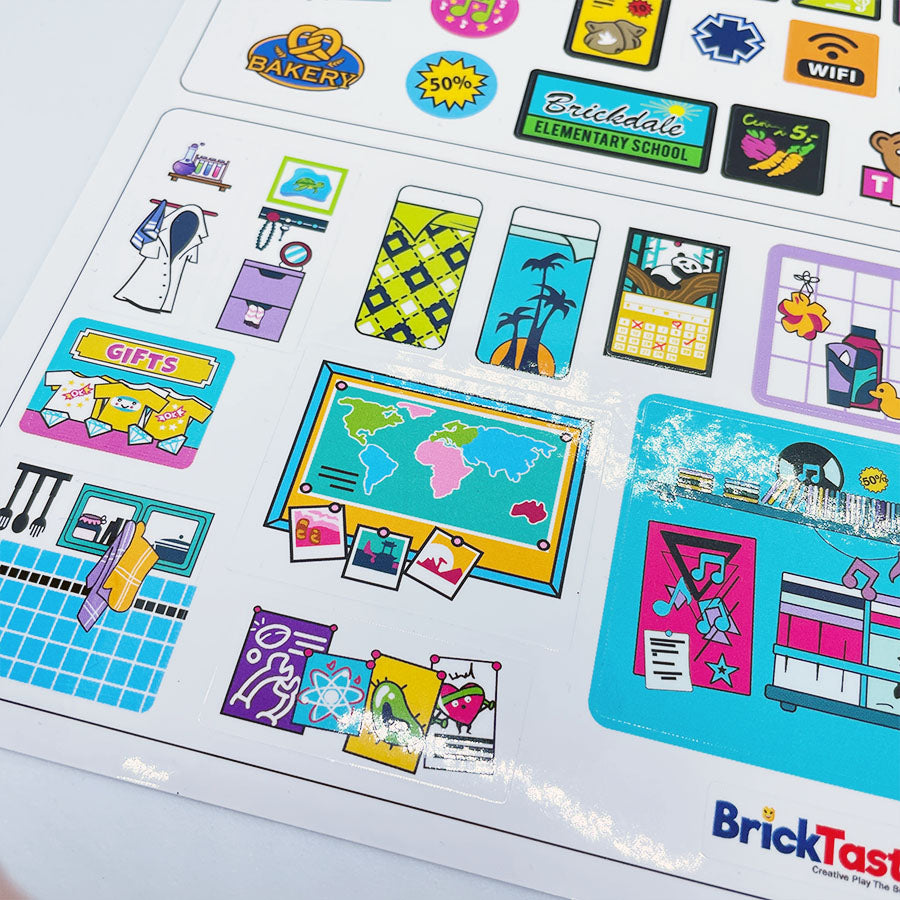Sticker Sheet – Friends Inspired - Fits LEGO® Blocks