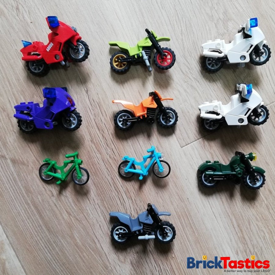 Rideable Items for Minifigures (10pcs) – Bicycle, Motorcycle, etc: High Quality Used LEGO