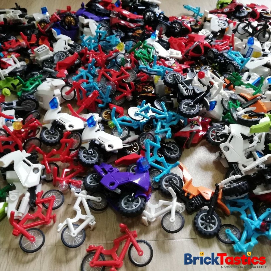 Rideable Items for Minifigures (10pcs) – Bicycle, Motorcycle, etc: High Quality Used LEGO
