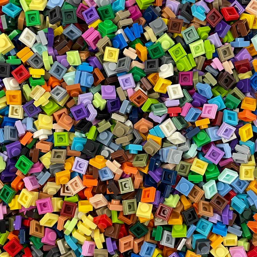1 x 1 Plates - 300 Pieces Building Bricks - 42 Colour Mix - Unbranded