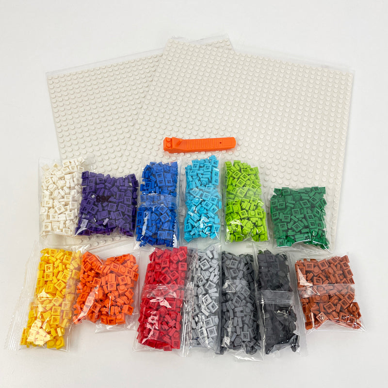 Mosaic Brick Art - Starter Kit - 13 colours + 2 32x32 Base Plates