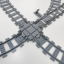 Load image into Gallery viewer, Train Tracks 4-way Crossing Junction with Flexible Railway Track ends - Unbranded Bricks
