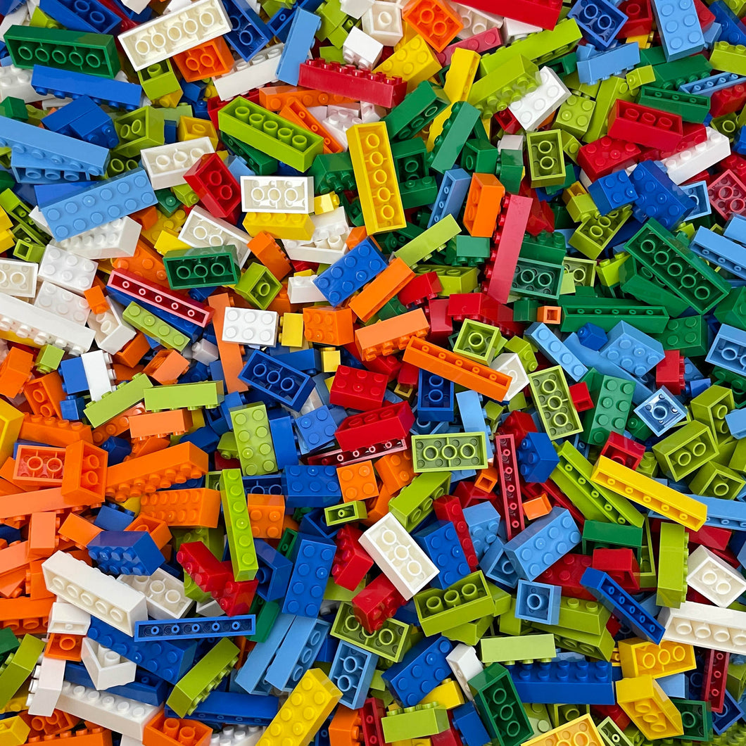 Basic Bricks Packs - 1x1, 1x2, 2x4, 2x4, 2x2+ stud - Choose your colour - 460+pcs (500g) Mix