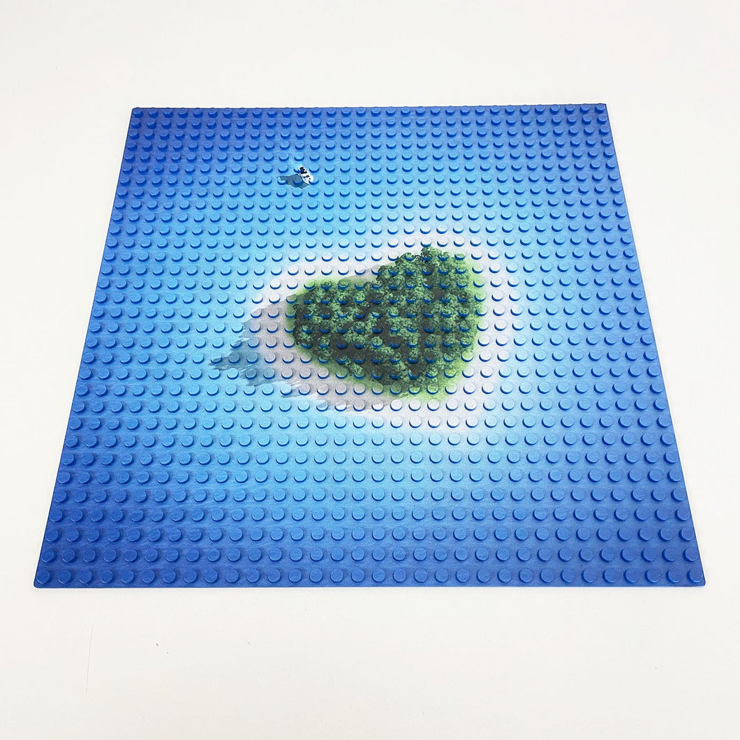 Tropical Island Printed 32x32 Stud - Unbranded Baseplate
