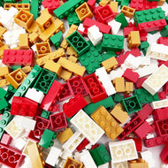 Christmas Basic Bricks Packs - Four Colour Mix - 1x1, 1x2, 2x4, 2x4, 2x2+ stud - 230+pcs (250g)