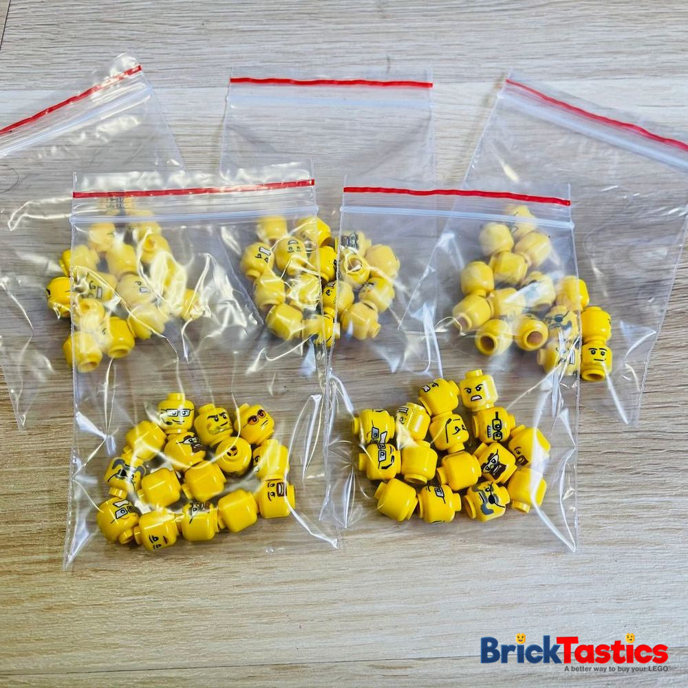Minifigure Heads bulk parts pack Qty x15 - Pre-loved LEGO®